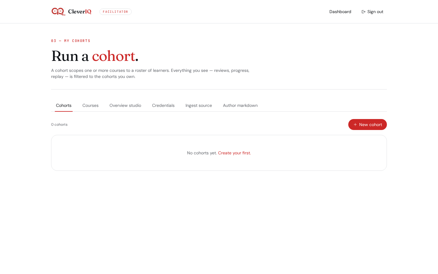 Cohorts dashboard